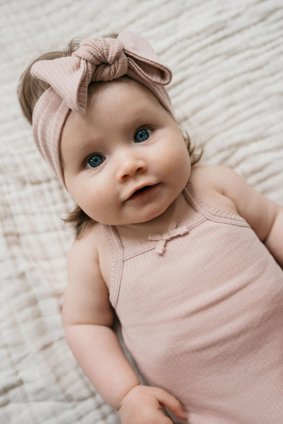 Organic Cotton Modal Singlet Bodysuit - Dusky Rose Childrens Bodysuit from Jamie Kay Australia