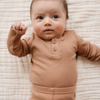 Organic Cotton Modal Long Sleeve Bodysuit - Desert Childrens Bodysuit from Jamie Kay Australia