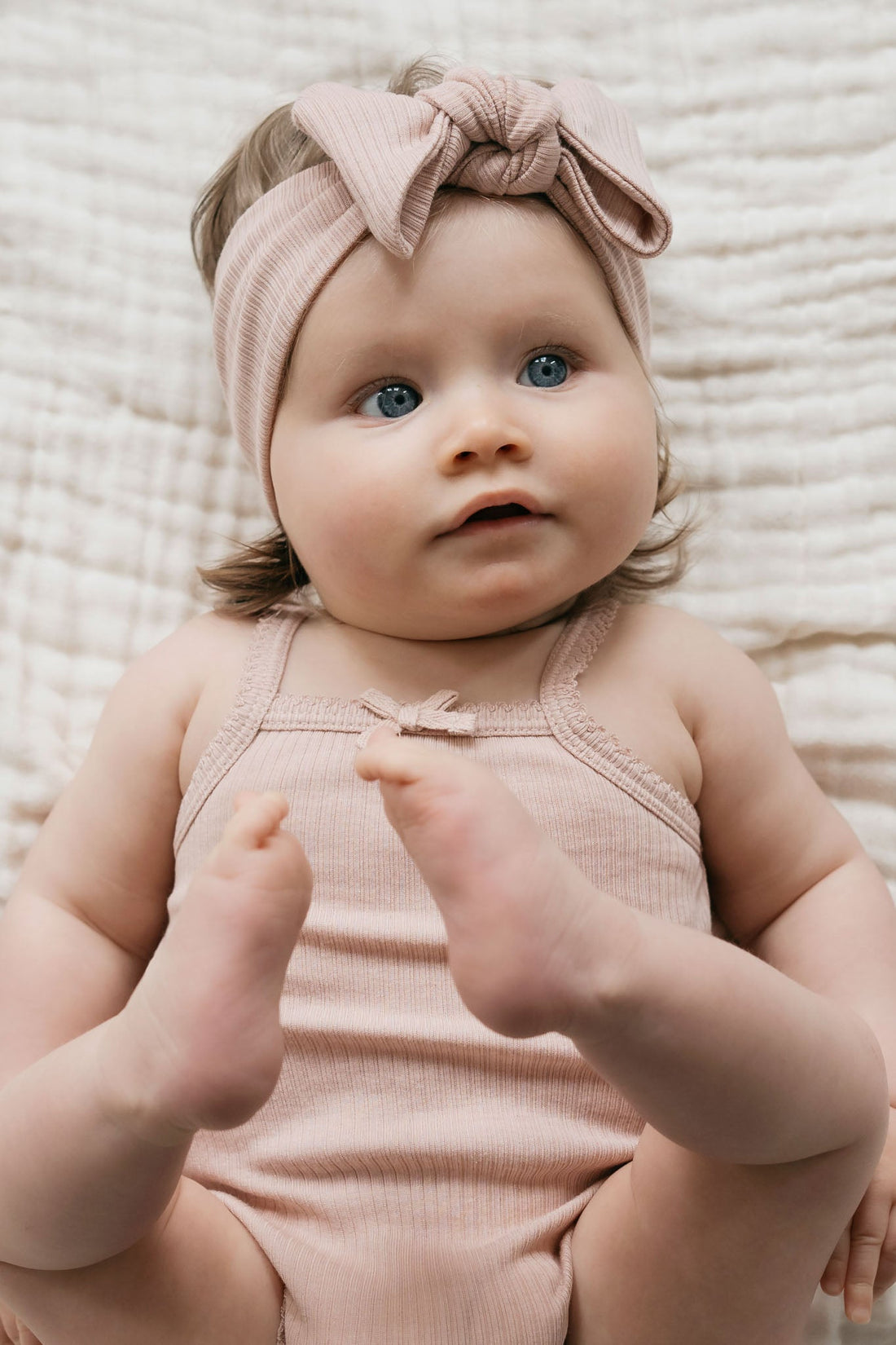 Organic Cotton Modal Singlet Bodysuit - Dusky Rose Childrens Bodysuit from Jamie Kay Australia