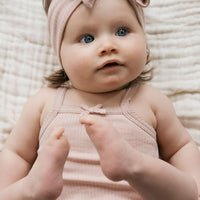 Organic Cotton Modal Singlet Bodysuit - Dusky Rose Childrens Bodysuit from Jamie Kay Australia