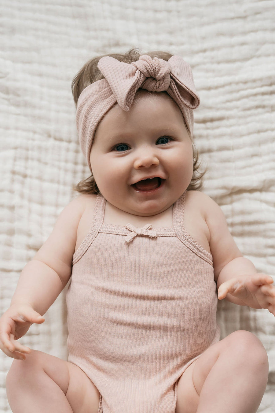 Organic Cotton Modal Singlet Bodysuit - Dusky Rose Childrens Bodysuit from Jamie Kay Australia