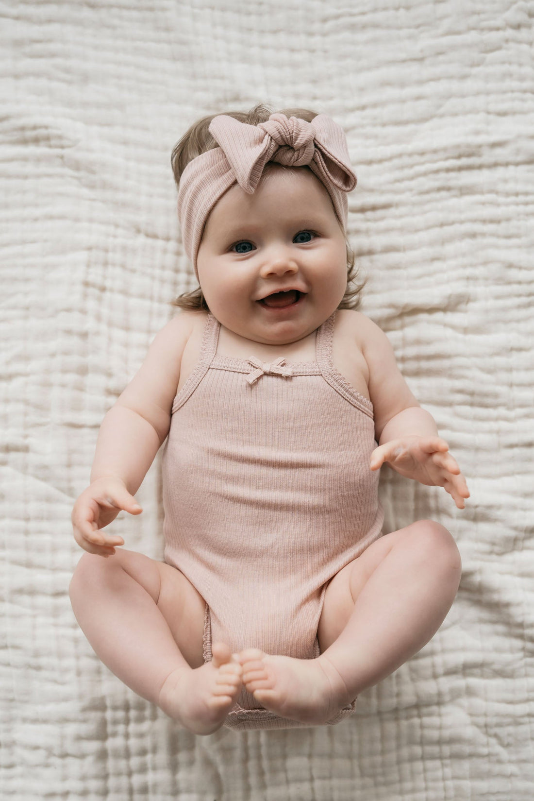 Organic Cotton Modal Singlet Bodysuit - Dusky Rose Childrens Bodysuit from Jamie Kay Australia