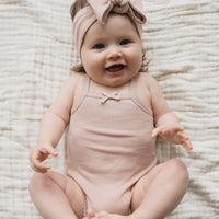 Organic Cotton Modal Singlet Bodysuit - Dusky Rose Childrens Bodysuit from Jamie Kay Australia