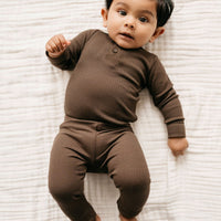 Organic Cotton Modal Everyday Legging - Cocoa Childrens Legging from Jamie Kay Australia