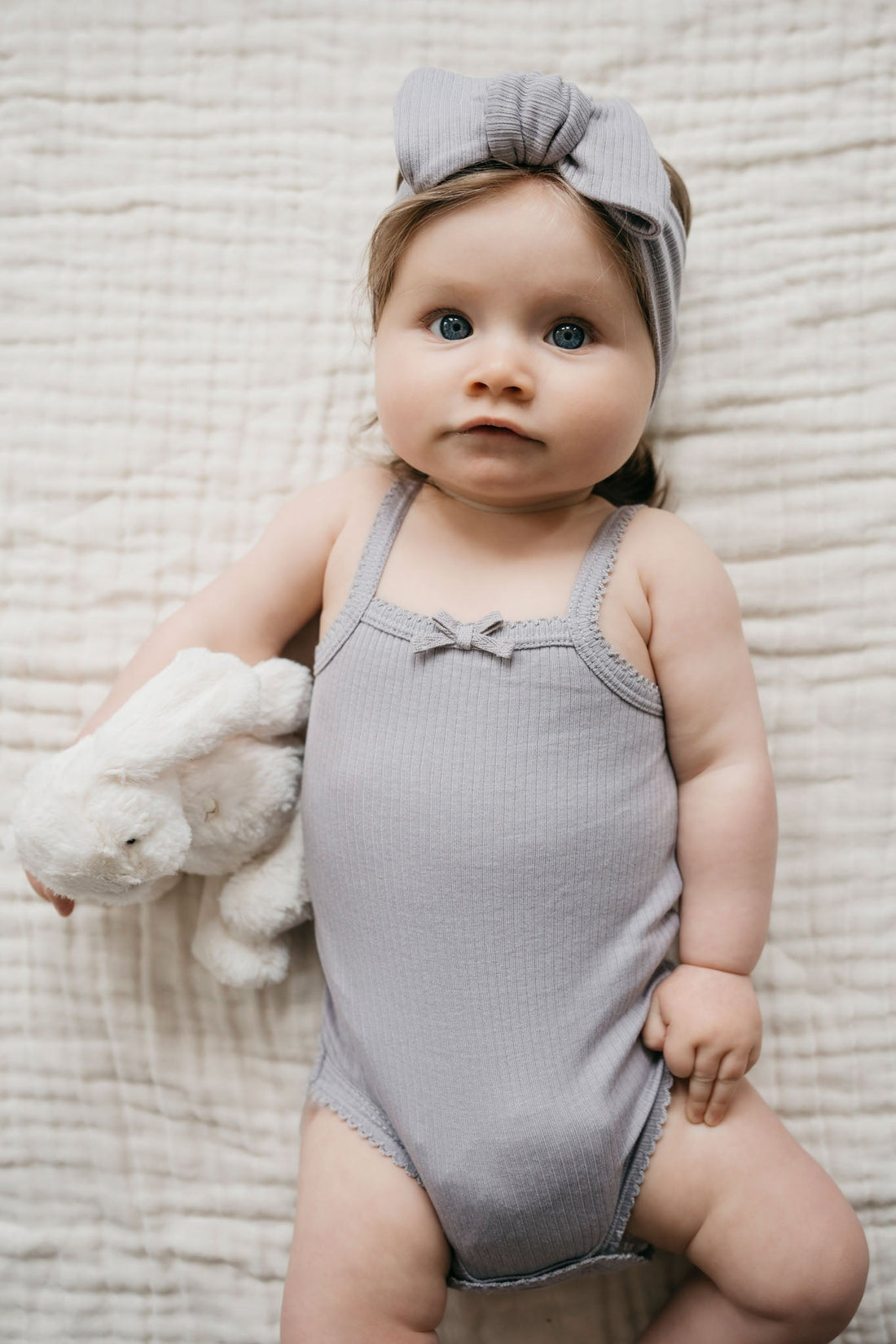 Organic Cotton Modal Singlet Bodysuit - Moon Childrens Bodysuit from Jamie Kay Australia