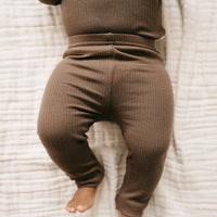 Organic Cotton Modal Everyday Legging - Cocoa Childrens Legging from Jamie Kay Australia