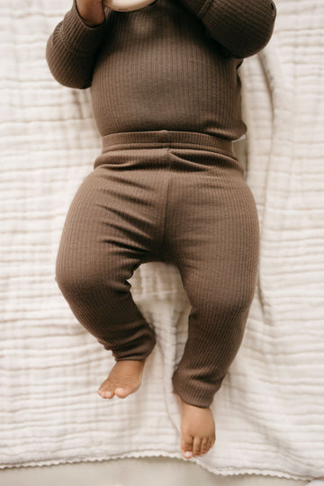 Organic Cotton Modal Everyday Legging - Cocoa Childrens Legging from Jamie Kay Australia