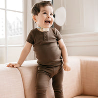 Organic Cotton Modal Everyday Legging - Cocoa Childrens Legging from Jamie Kay Australia