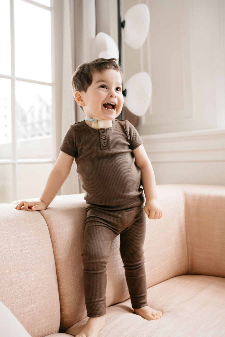 Organic Cotton Modal Everyday Legging - Cocoa Childrens Legging from Jamie Kay Australia