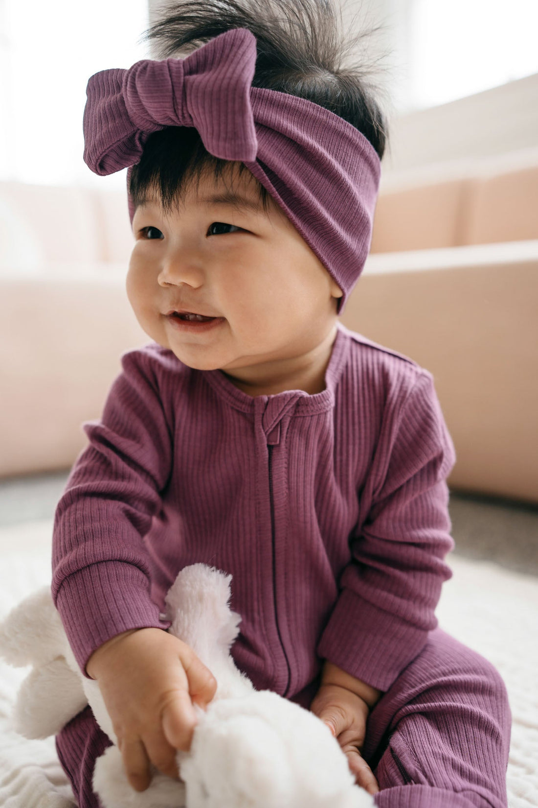 Organic Cotton Modal Frankie Onepiece - Grape Childrens Onepiece from Jamie Kay Australia