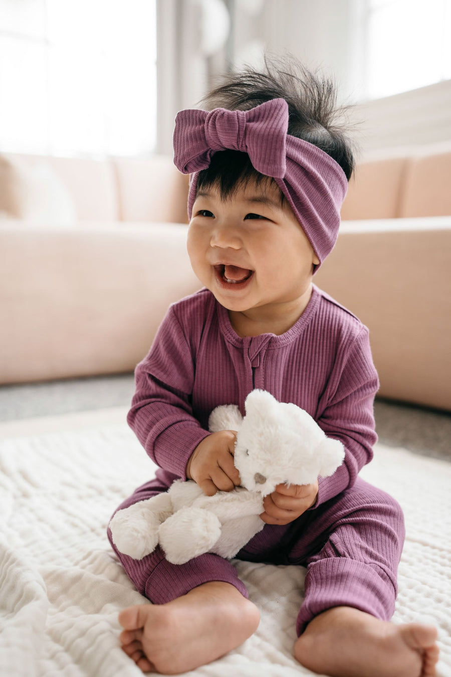 Organic Cotton Modal Lilian Headband - Elderberry Childrens Headband from Jamie Kay Australia