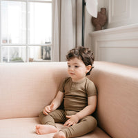 Organic Cotton Modal Henley Tee - Oak Childrens Top from Jamie Kay Australia