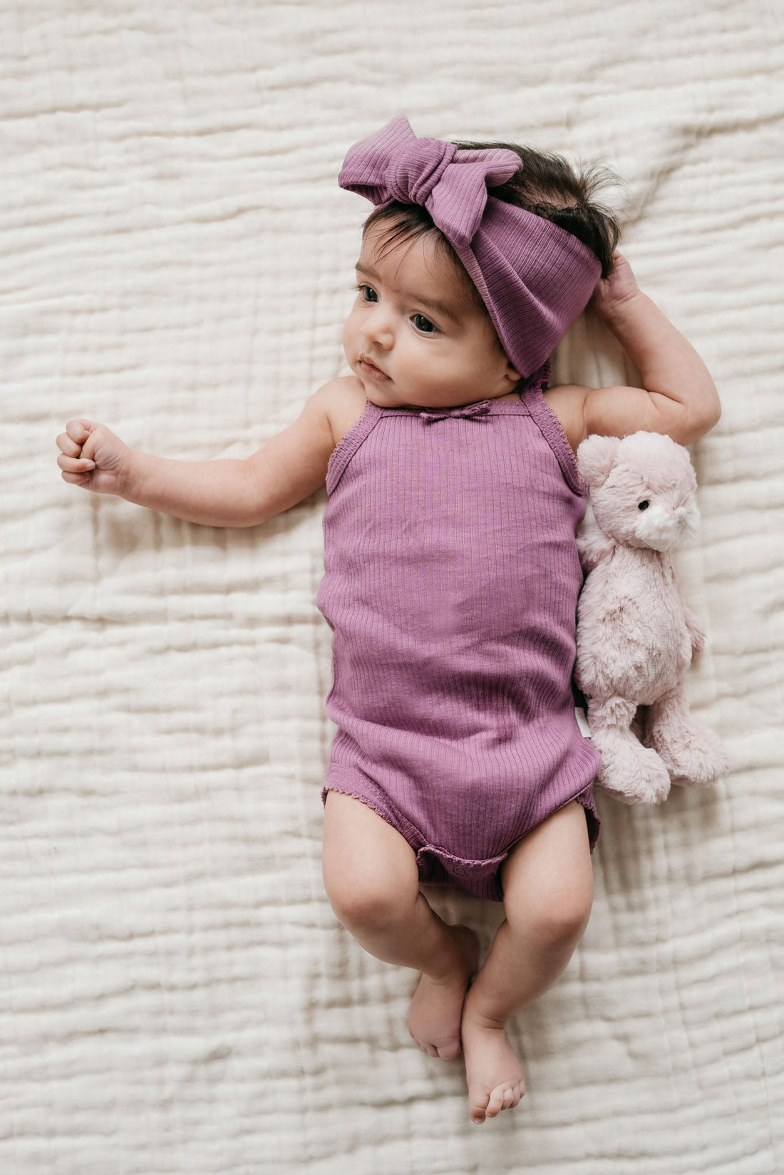 Organic Cotton Modal Singlet Bodysuit - Grape Childrens Bodysuit from Jamie Kay Australia