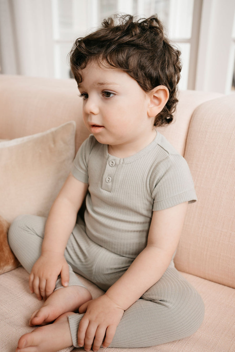 Organic Cotton Modal Henley Tee - Willow Childrens Top from Jamie Kay Australia