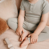 Organic Cotton Modal Darcy Rib Tee Bodysuit - Willow Childrens Bodysuit from Jamie Kay Australia