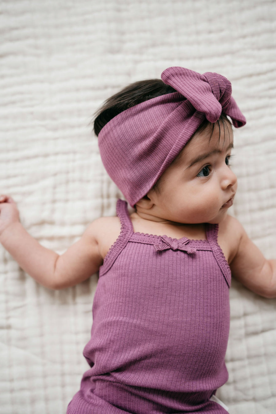 Organic Cotton Modal Singlet Bodysuit - Grape Childrens Bodysuit from Jamie Kay Australia