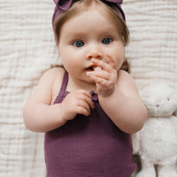 Organic Cotton Modal Singlet Bodysuit - Elderberry Childrens Bodysuit from Jamie Kay Australia