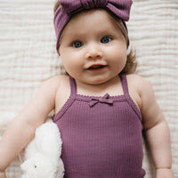 Organic Cotton Modal Lilian Headband - Elderberry Childrens Headband from Jamie Kay Australia