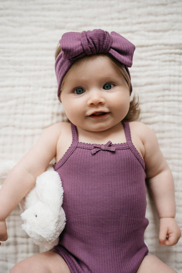 Organic Cotton Modal Lilian Headband - Elderberry Childrens Headband from Jamie Kay Australia