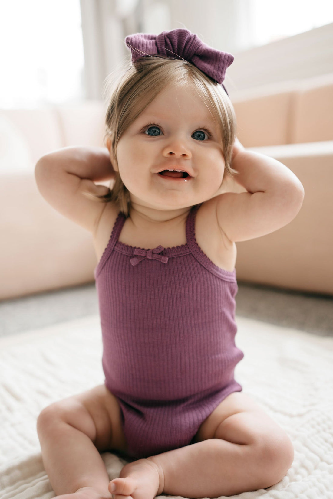 Organic Cotton Modal Lilian Headband - Elderberry Childrens Headband from Jamie Kay Australia