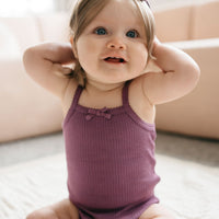 Organic Cotton Modal Singlet Bodysuit - Elderberry Childrens Bodysuit from Jamie Kay Australia