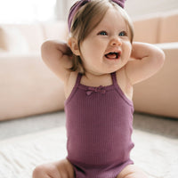 Organic Cotton Modal Singlet Bodysuit - Elderberry Childrens Bodysuit from Jamie Kay Australia