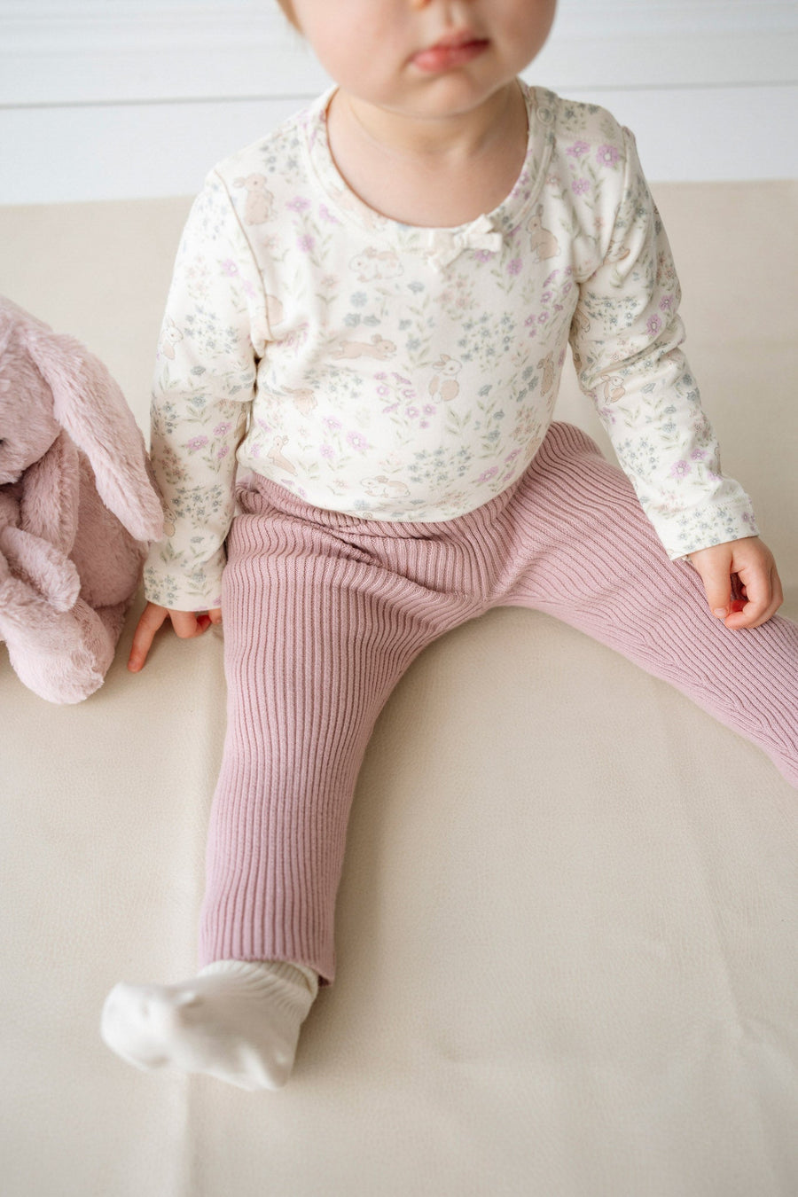 Frankie Knitted Legging - Powder Pink Childrens Legging from Jamie Kay Australia