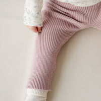 Frankie Knitted Legging - Powder Pink Childrens Legging from Jamie Kay Australia