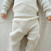 Frankie Knitted Legging - Honeydew Marle Childrens Legging from Jamie Kay Australia