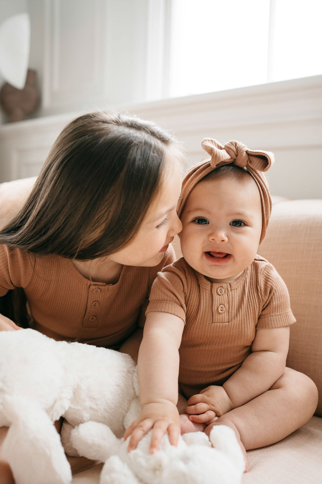 Organic Cotton Modal Darcy Rib Tee Bodysuit - Desert Childrens Bodysuit from Jamie Kay Australia