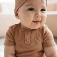 Organic Cotton Modal Darcy Rib Tee Bodysuit - Desert Childrens Bodysuit from Jamie Kay Australia