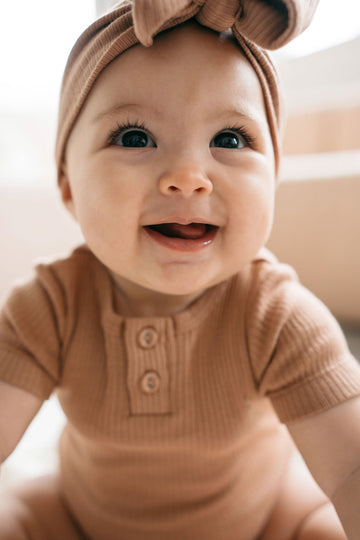 Organic Cotton Modal Darcy Rib Tee Bodysuit - Desert Childrens Bodysuit from Jamie Kay Australia