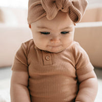 Organic Cotton Modal Darcy Rib Tee Bodysuit - Desert Childrens Bodysuit from Jamie Kay Australia