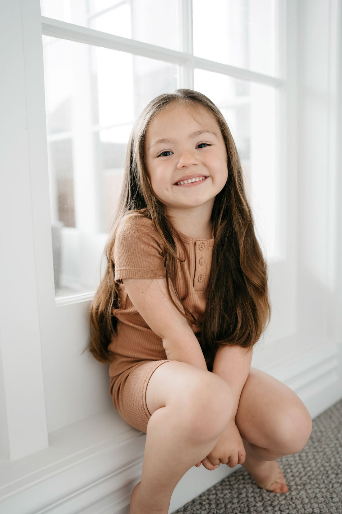 Organic Cotton Modal Henley Tee - Desert Childrens Top from Jamie Kay Australia