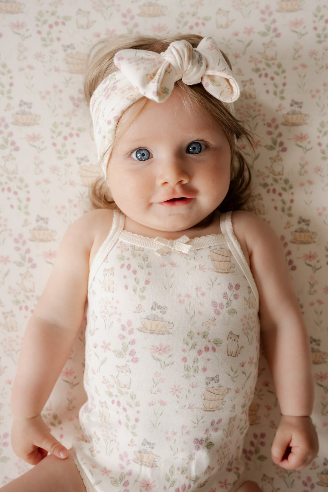 Organic Cotton Bridget Singlet Bodysuit - Moons Garden Childrens Bodysuit from Jamie Kay Australia