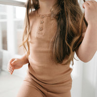 Organic Cotton Modal Henley Tee - Desert Childrens Top from Jamie Kay Australia