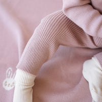 Bunny Knitted Blanket - Powder Pink Childrens Blanket from Jamie Kay Australia