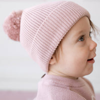 Pom Pom Hat - Powder Pink Childrens Hat from Jamie Kay Australia