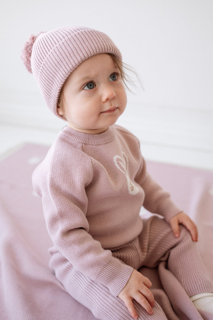 Pom Pom Hat - Powder Pink Childrens Hat from Jamie Kay Australia