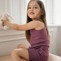 Organic Cotton Modal Singlet - Elderberry Childrens Singlet from Jamie Kay Australia