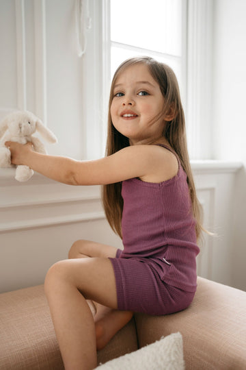 Organic Cotton Modal Singlet - Elderberry Childrens Singlet from Jamie Kay Australia