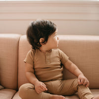 Organic Cotton Modal Darcy Rib Tee Bodysuit - Honeycomb Childrens Bodysuit from Jamie Kay Australia