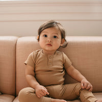 Organic Cotton Modal Darcy Rib Tee Bodysuit - Honeycomb Childrens Bodysuit from Jamie Kay Australia