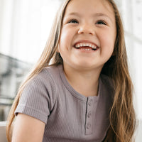 Organic Cotton Modal Henley Tee - Daisy Childrens Top from Jamie Kay Australia