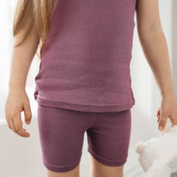 Organic Cotton Modal Singlet - Elderberry Childrens Singlet from Jamie Kay Australia