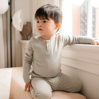 Organic Cotton Modal Long Sleeve Henley - Willow Childrens Top from Jamie Kay Australia