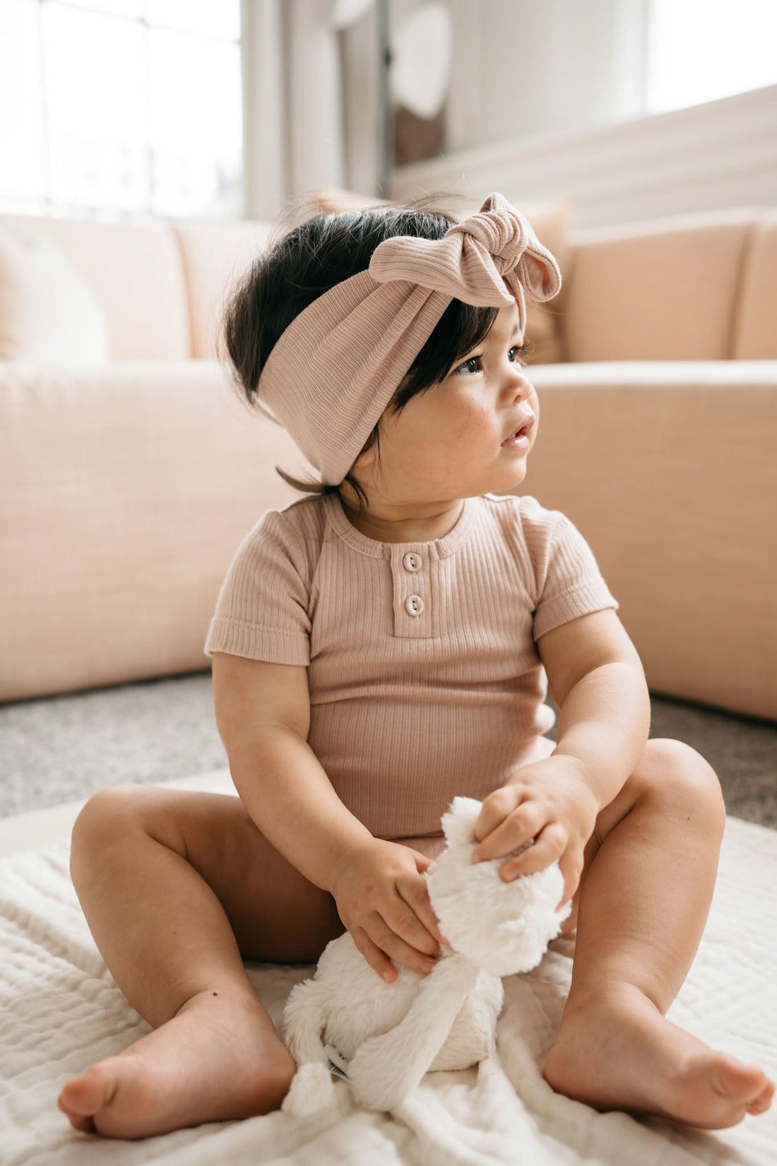 Organic Cotton Modal Lilian Headband - Dusky Rose Childrens Headband from Jamie Kay Australia