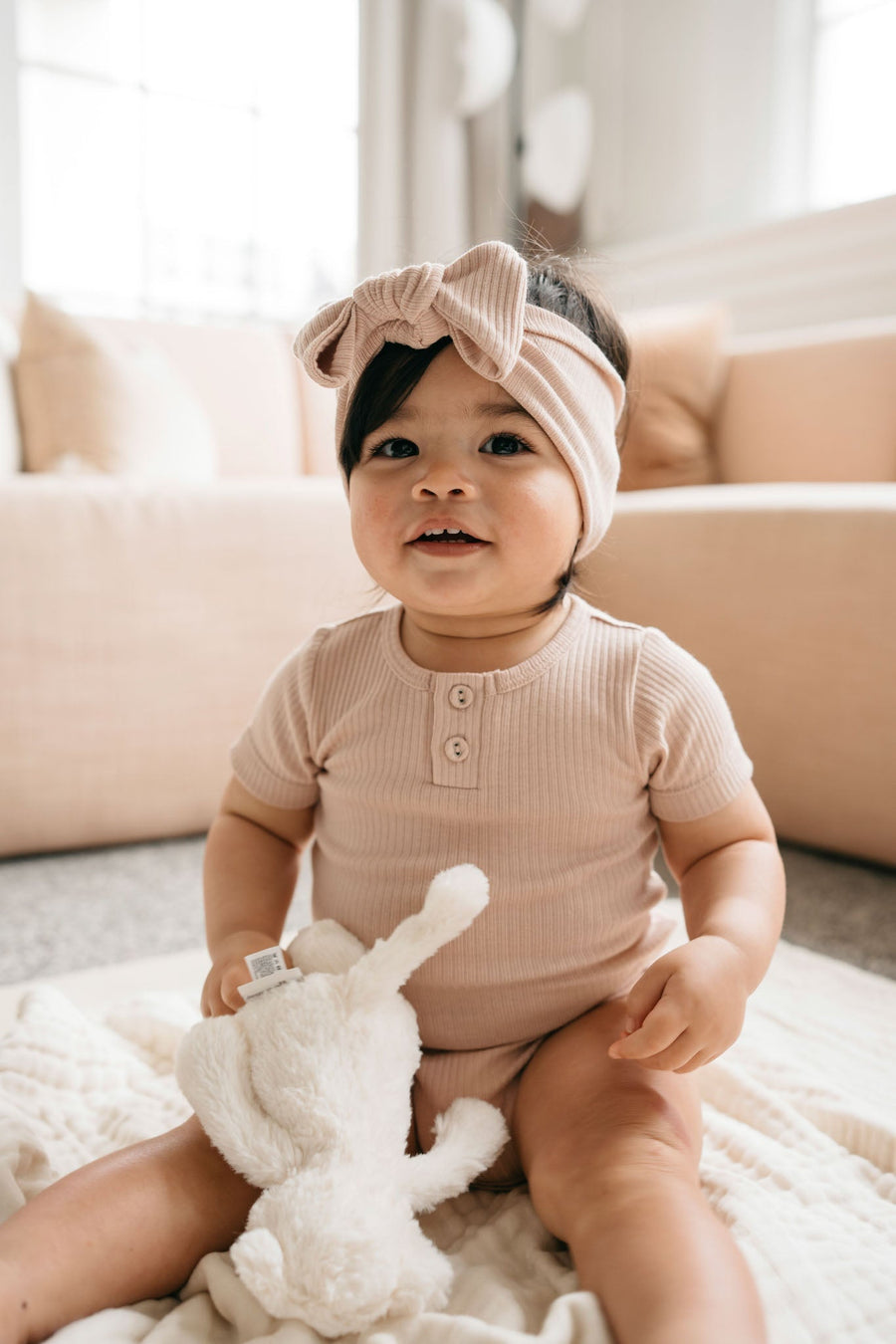 Organic Cotton Modal Lilian Headband - Dusky Rose Childrens Headband from Jamie Kay Australia