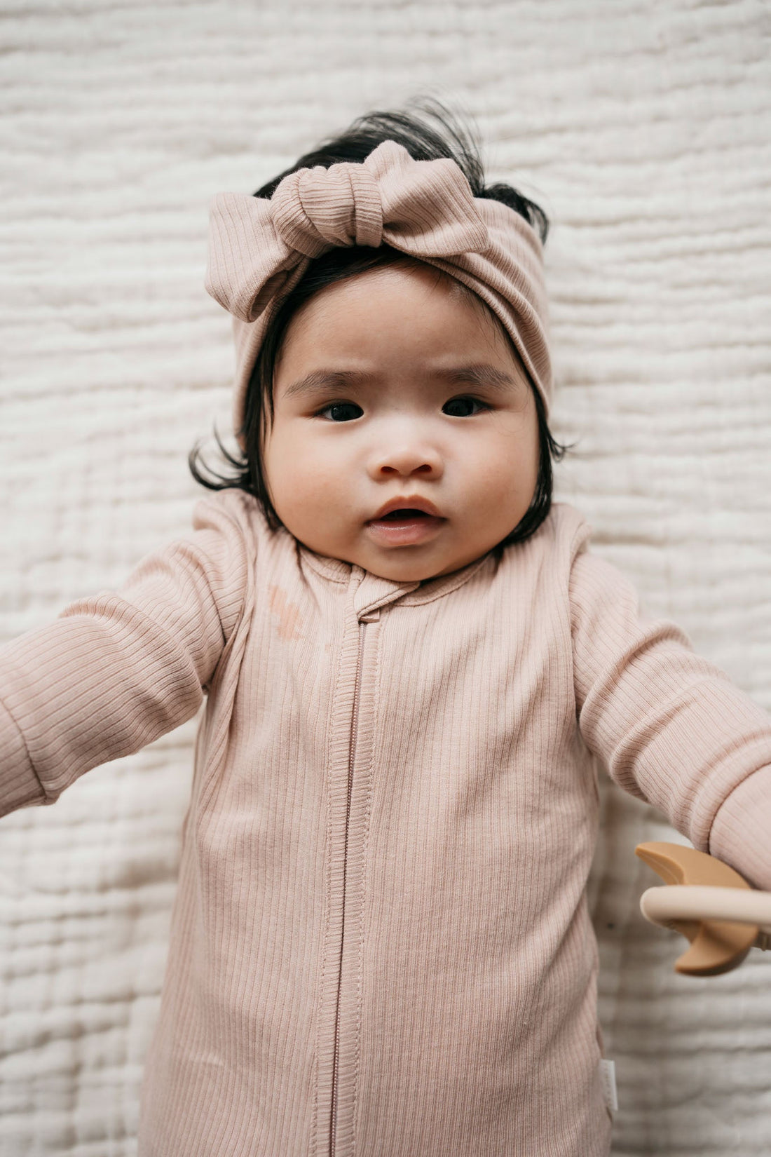 Organic Cotton Modal Lilian Headband - Dusky Rose Childrens Headband from Jamie Kay Australia