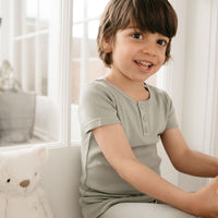 Organic Cotton Modal Henley Tee - Willow Childrens Top from Jamie Kay Australia